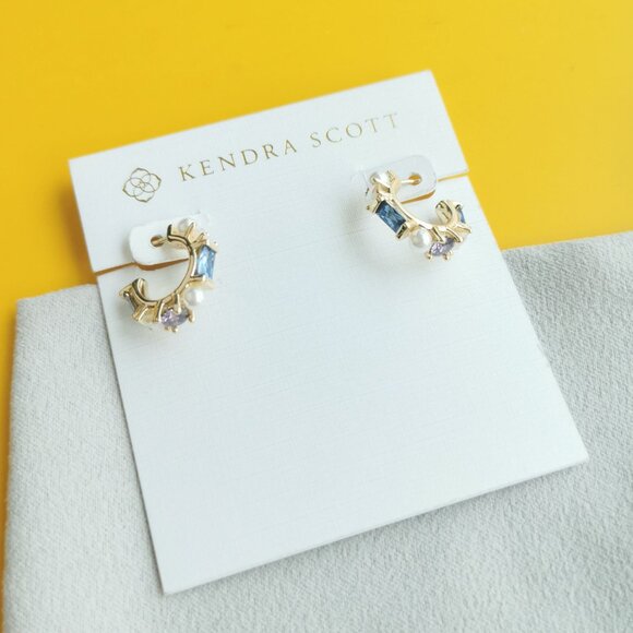 Kendra Scott Madelyn Gold Multi Mix Earrings - Picture 2 of 4